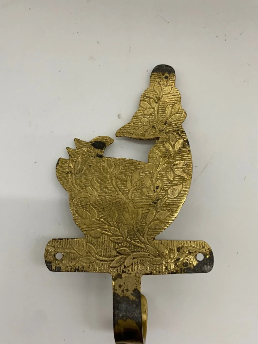 Vintage German Solid Brass And Enamel Fairytale Duck Hook